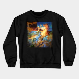 Battle of the dragon and unicorn Crewneck Sweatshirt